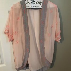 Pink and grey kimono